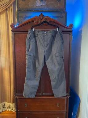 CQR Men's Tactical Cargo Pants Ripstop Workwear Charcoal 42Wx30L